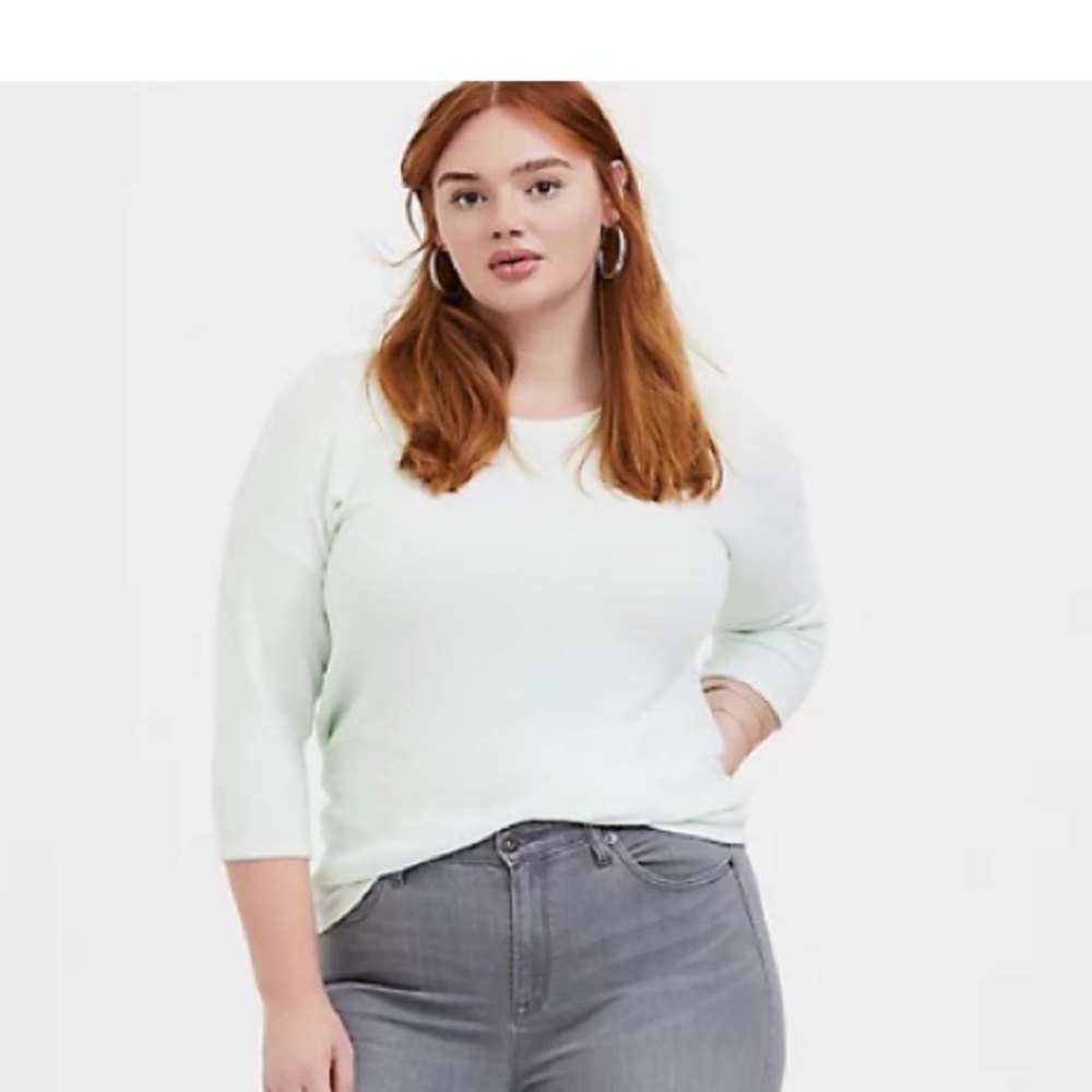 TORRID Jade Brushed Hacci Plush Soft Pullover Top